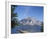 Wooden Boat Tied to Dock on Lake-Fernando Bengoechea-Framed Photographic Print