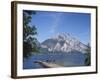 Wooden Boat Tied to Dock on Lake-Fernando Bengoechea-Framed Photographic Print