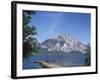 Wooden Boat Tied to Dock on Lake-Fernando Bengoechea-Framed Photographic Print