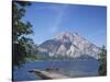 Wooden Boat Tied to Dock on Lake-Fernando Bengoechea-Stretched Canvas