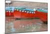 Wooden Boats in Ganges River, Varanasi, India-Ali Kabas-Mounted Photographic Print