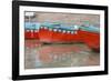 Wooden Boats in Ganges River, Varanasi, India-Ali Kabas-Framed Photographic Print