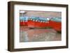 Wooden Boats in Ganges River, Varanasi, India-Ali Kabas-Framed Premium Photographic Print