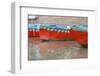 Wooden Boats in Ganges River, Varanasi, India-Ali Kabas-Framed Premium Photographic Print