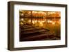 Wooden Boats on Houhai Lake with Lights of Bars and Restaurants in Background, Beijing, China-William Perry-Framed Photographic Print