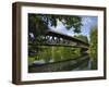 Wooden Bridge at Wolfrathausen, Near Munich, Bavaria, Germany, Europe-Gary Cook-Framed Photographic Print