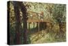 Wooden Bridge in Combs-La-Ville-Telemaco Signorini-Stretched Canvas