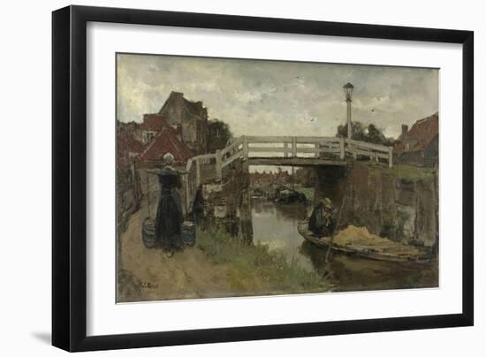 Wooden Bridge in Rijswijk and Loosduinen-Jacob Maris-Framed Art Print