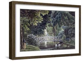 Wooden Bridge on the River Near the Statue of Diane, Views of Malmaison, Engraved Garneray-Auguste Garneray-Framed Giclee Print