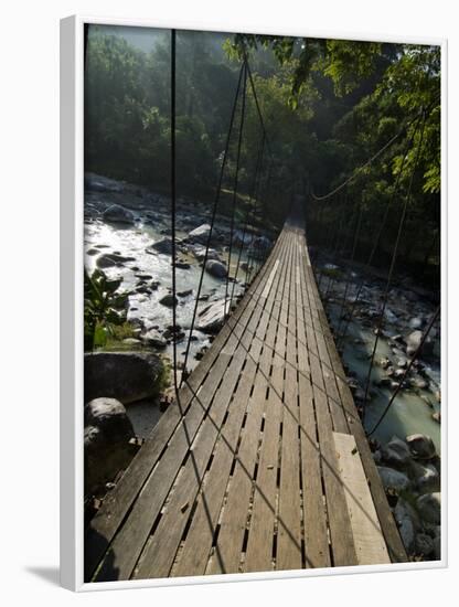 Wooden Bridge over River, Ranong, Thailand, Southeast Asia-Porteous Rod-Framed Photographic Print