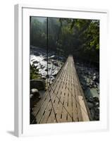 Wooden Bridge over River, Ranong, Thailand, Southeast Asia-Porteous Rod-Framed Photographic Print