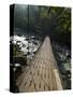 Wooden Bridge over River, Ranong, Thailand, Southeast Asia-Porteous Rod-Stretched Canvas