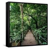 Wooden Bridge Thailand-null-Framed Stretched Canvas