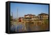 Wooden Bridge, Ywama Village, Inle Lake, Shan State, Myanmar (Burma), Asia-Tuul-Framed Stretched Canvas