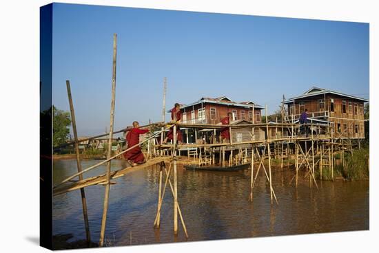 Wooden Bridge, Ywama Village, Inle Lake, Shan State, Myanmar (Burma), Asia-Tuul-Stretched Canvas