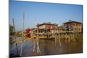 Wooden Bridge, Ywama Village, Inle Lake, Shan State, Myanmar (Burma), Asia-Tuul-Mounted Photographic Print