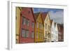 Wooden Buildings on the Waterfront, Bryggen, Vagen Harbour, UNESCO Site, Bergen, Hordaland, Norway-Gary Cook-Framed Photographic Print