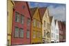 Wooden Buildings on the Waterfront, Bryggen, Vagen Harbour, UNESCO Site, Bergen, Hordaland, Norway-Gary Cook-Mounted Photographic Print