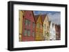 Wooden Buildings on the Waterfront, Bryggen, Vagen Harbour, UNESCO Site, Bergen, Hordaland, Norway-Gary Cook-Framed Photographic Print