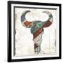 Wooden Bull Head-Jace Grey-Framed Art Print