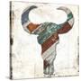 Wooden Bull Head-Jace Grey-Stretched Canvas