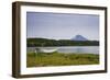 Wooden Canoe in Front of the Ilyinsky (Volcano) and Kurile Lake, Kamchatka, Russia, Eurasia-Michael Runkel-Framed Photographic Print