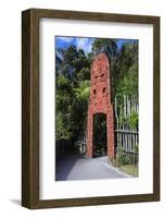 Wooden Carved Entrance at the Te Puia Maori Cultural Center, Rotorura, North Island-Michael Runkel-Framed Photographic Print