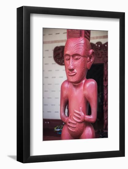 Wooden Carving at a Maori Meeting House, Waitangi Treaty Grounds, Bay of Islands-Matthew Williams-Ellis-Framed Photographic Print