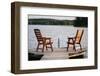 Wooden Chairs Sitting on the Dock-nblx-Framed Photographic Print