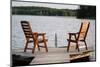 Wooden Chairs Sitting on the Dock-nblx-Mounted Photographic Print