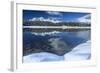 Wooden Chalet Surrounded by Snowy Peaks and Woods Reflected in Lake Palu, Valtellina, Italy-Roberto Moiola-Framed Photographic Print