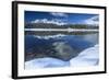 Wooden Chalet Surrounded by Snowy Peaks and Woods Reflected in Lake Palu, Valtellina, Italy-Roberto Moiola-Framed Photographic Print