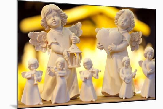 Wooden Christmas Angel Decorations at the Dresden Strietzelmarkt Christmas Market-Miles Ertman-Mounted Photographic Print