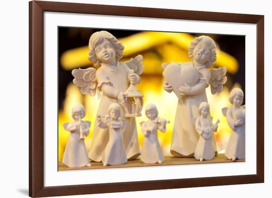 Wooden Christmas Angel Decorations at the Dresden Strietzelmarkt Christmas Market-Miles Ertman-Framed Photographic Print