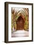 Wooden Church Ancient Door. Antique Retro Archway and Doorway-Gromovataya-Framed Photographic Print