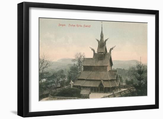 Wooden Church, Bergen, Norway-null-Framed Art Print