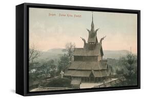 Wooden Church, Bergen, Norway-null-Framed Stretched Canvas