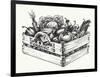 Wooden Crate Full of Organic Food Isolated, Farm Organic Vegetables, Organic Word Written in the Wo-Danussa-Framed Art Print