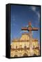 Wooden Cross in Front of the Cathedral of San Cristobal-Richard Maschmeyer-Framed Stretched Canvas