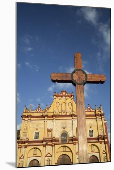 Wooden Cross in Front of the Cathedral of San Cristobal-Richard Maschmeyer-Mounted Photographic Print