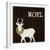 Wooden Deer with Wreath I-Andi Metz-Framed Art Print