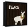 Wooden Deer with Wreath II-Andi Metz-Framed Stretched Canvas