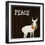 Wooden Deer with Wreath II-Andi Metz-Framed Art Print