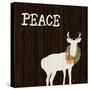 Wooden Deer with Wreath II-Andi Metz-Stretched Canvas