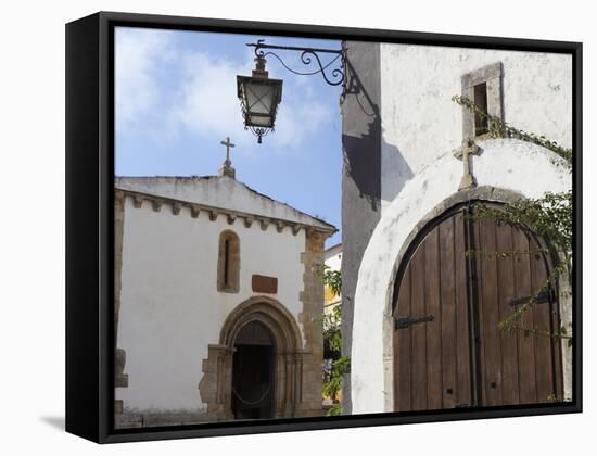 Wooden Door of St. Peter's Church (Igreja De Sao Pedro) in the Walled Medieval Town of Obidos, Estr-Stuart Forster-Framed Stretched Canvas