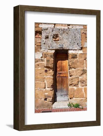 Wooden Door - San Gimignano Tuscany Italy-Alberto SevenOnSeven-Framed Photographic Print