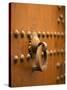 Wooden Door with Metal Fixture in the Medina in Fez, Morocco-David H. Wells-Stretched Canvas