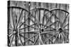 Wooden fence and old wagon wheels, Charleston, South Carolina-Darrell Gulin-Stretched Canvas