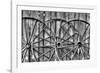 Wooden fence and old wagon wheels, Charleston, South Carolina-Darrell Gulin-Framed Photographic Print