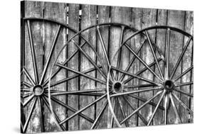 Wooden fence and old wagon wheels, Charleston, South Carolina-Darrell Gulin-Stretched Canvas